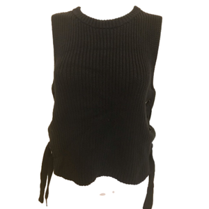 Reitmans Black Sleeveless Ribbed Sweater Top